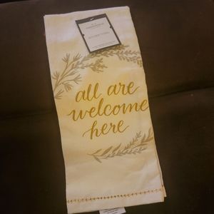 SOLD Threshold "All Are Welcome Here" Kitchen Towel NWT